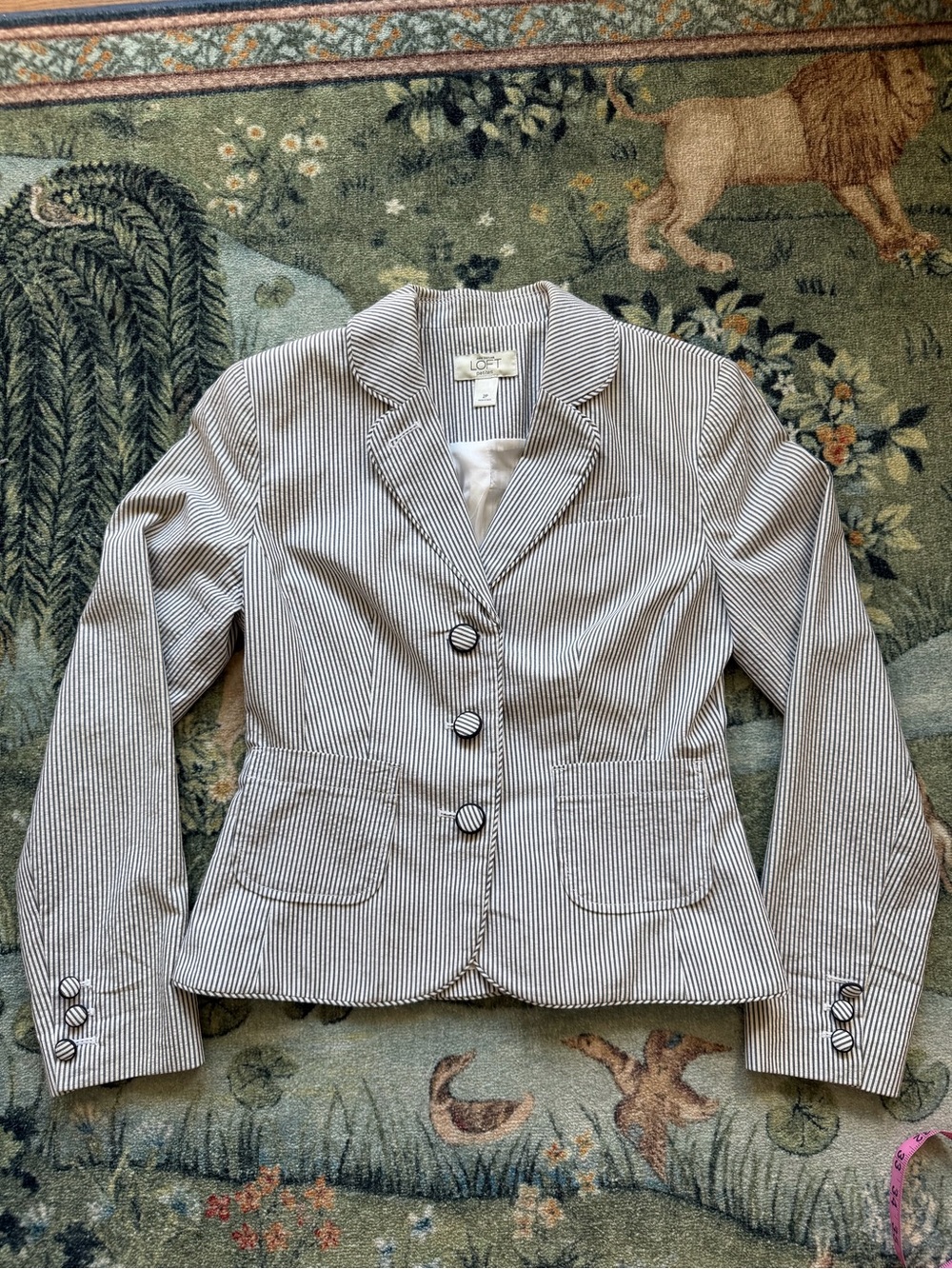 Loft Ann Taylor Pinstripe blue and white Blazer size 2P